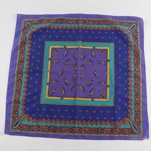 Vtg 80s Fast Color Paisley Print Bandana Purple